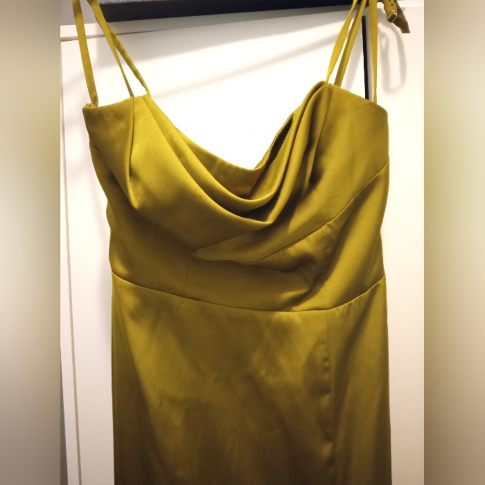 Olive Green Azazie Bridesmaid Dress